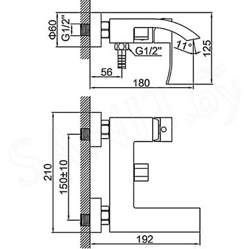 Смеситель для ванны Ledeme L73217