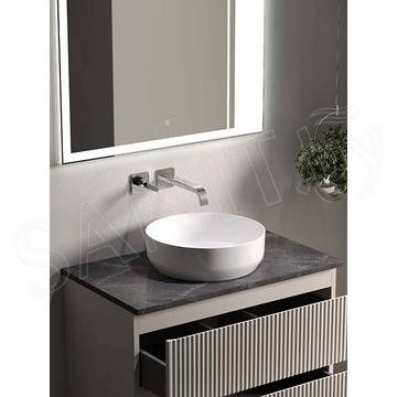 Тумба под умывальник Sancos Snob R Beige Soft со столешницей Black sky и умывальником Element CN6022