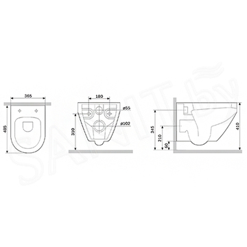 Подвесной унитаз AM.PM Spirit V2.0 FlashClean C701700MBSC