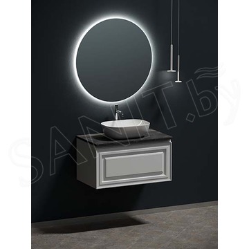 Тумба под умывальник Sancos Very Bianco со столешницей Black sky и умывальником Element CN6017