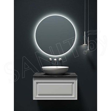 Тумба под умывальник Sancos Very Bianco со столешницей Black sky и умывальником Element CN6017