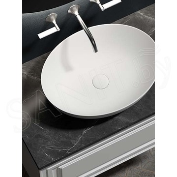 Тумба под умывальник Sancos Very Bianco со столешницей Black sky и умывальником Element CN6017