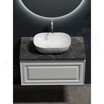 Тумба под умывальник Sancos Very Bianco со столешницей Black sky и умывальником Element CN6009