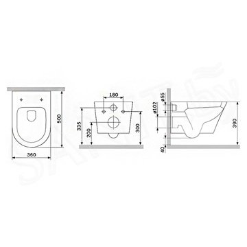 Подвесной унитаз AM.PM Sense FlashClean C741701SC