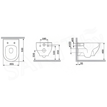 Подвесной унитаз AM.PM Like FlashClean C801701SC