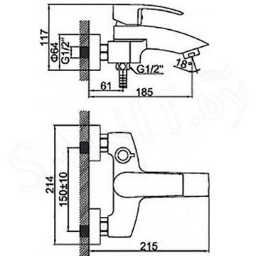 Смеситель для ванны Wisent WG3243