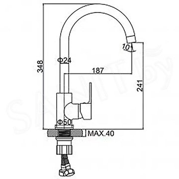 Смеситель для кухонной мойки Wisent WG4003W