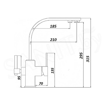 Смеситель для кухонной мойки Wisent W4333-3 под фильтр