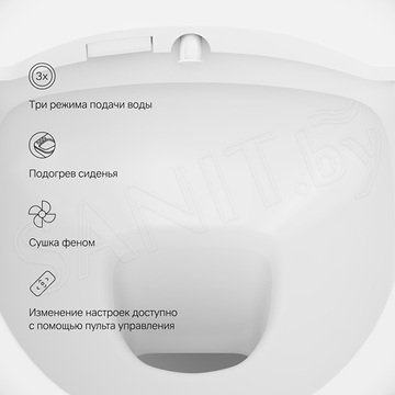 Подвесной унитаз AM.PM Func FlashClean C8F1702SC с электронной крышкой-биде