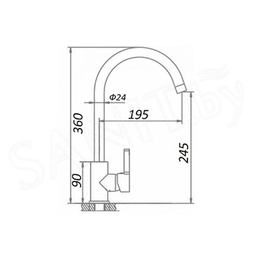 Смеситель для кухонной мойки Wisent W4998-3-20C / W4998-3-21C