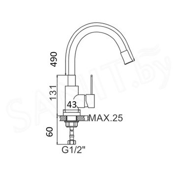 Смеситель для кухонной мойки Wisent W74004-3