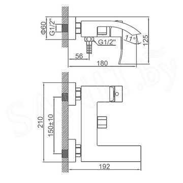 Смеситель для ванны Wisent W73117