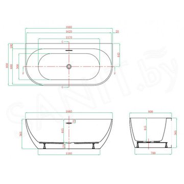 Акриловая ванна Vagnerplast Vera 166