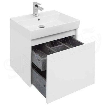 Тумба под умывальник Aquanet Nova Lite 60 / 75 1+1 ящик белый глянец