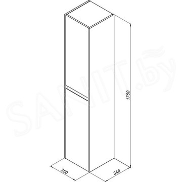 Пенал Aquanet Nova Lite 35 белый глянец