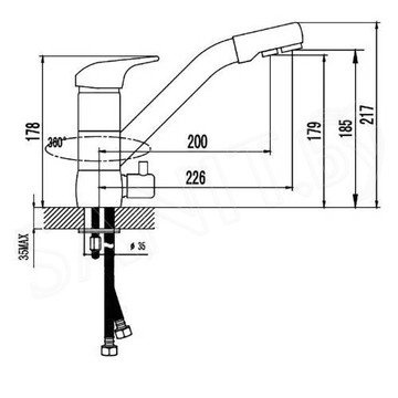 Смеситель для кухонной мойки Gerhans HU01L4268-3A под фильтр