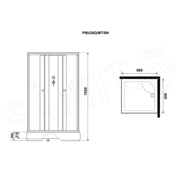 Душевая кабина Niagara Promo P90/26Q/MT/BK / P100/26Q/MT/BK
