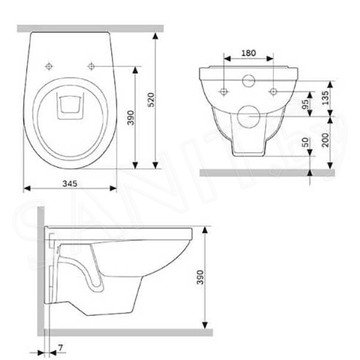 Комплект инсталляции Berges Atom Line 410 c кнопкой белой, унитазом Gamma и сиденьем Gamma PS Soft Close