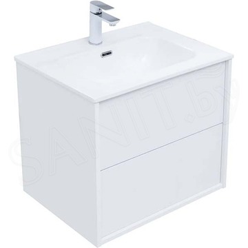 Тумба под умывальник Aquanet Lino 60 / 80 / 100 Flat белый глянец