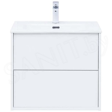 Тумба под умывальник Aquanet Lino 60 / 80 / 100 Flat белый глянец