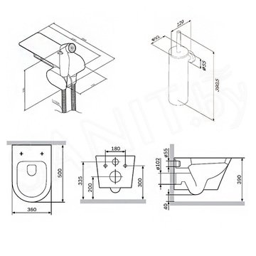 Подвесной унитаз AM.PM Sense CK74H0403W с гигиеническим душем