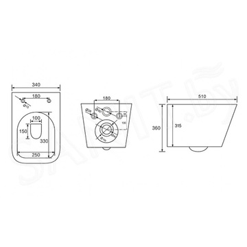 Комплект инсталляции Berges Atom Line 410 c кнопкой черной / хром, унитазом Floe S Rimless и сиденьем Floe S Slim SO