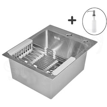 Кухонная мойка Wisent WS-34050+WW405A+W302644 с коландером и дозатором