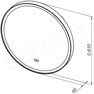 Зеркало Aquanet Тренд D 60 / 70 / 80 / 90 Led черный