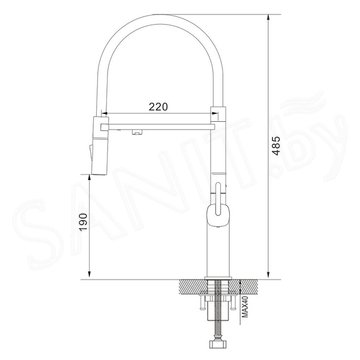 Смеситель для кухонной мойки Rose R358C под фильтр