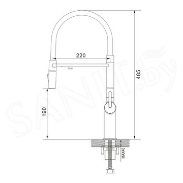 Смеситель для кухонной мойки Rose R458L / R458 под фильтр