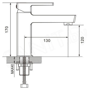 Смеситель для умывальника Rose R1801H-1 / R1801T-1