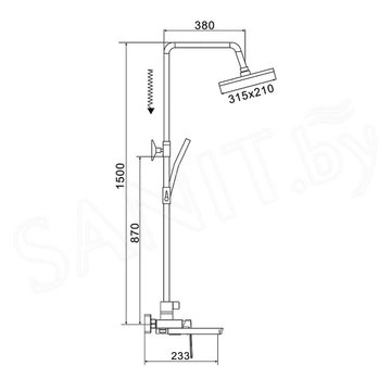 Душевая стойка Rose R1836G