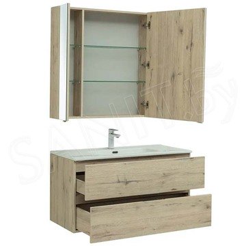 Комплект мебели Aquanet Алвита new 90 / 100 2 ящика дуб веллингтон белый