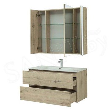 Комплект мебели Aquanet Алвита new 90 / 100 2 ящика дуб веллингтон белый