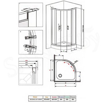 Душевой уголок Damixa Skyline Round DX35WG-301-090MT