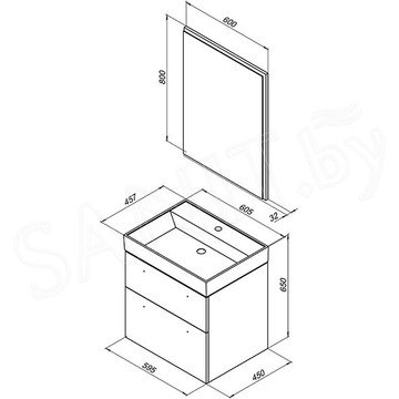 Комплект мебели Aquanet Nova 60 / 75