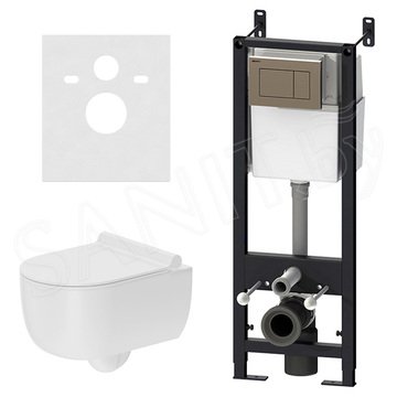 Комплект инсталляции Damixa Scandinavian Pure DX36.IS10151.1701 с кнопкой и подвесным унитазом