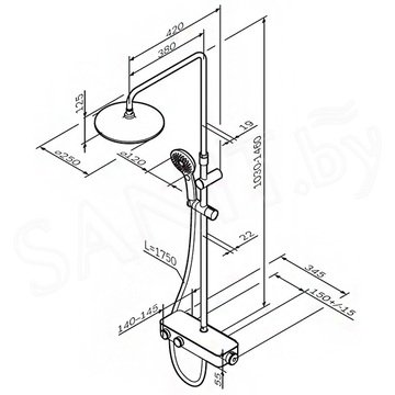 Душевая стойка AM.PM Inspire V2.0 F0750A422 с термостатом