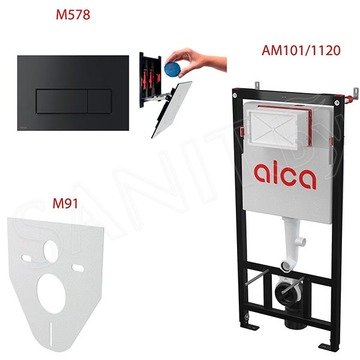 Система инсталляции AlcaPlast AM101/1120+M578+M91 с кнопкой