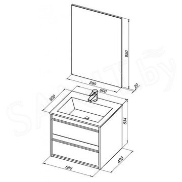 Комплект мебели Aquanet Lino 60 / 70 / 80 / 90