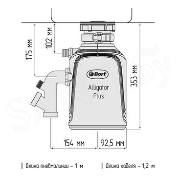 Измельчитель пищевых отходов Bort Alligator Plus 93410761