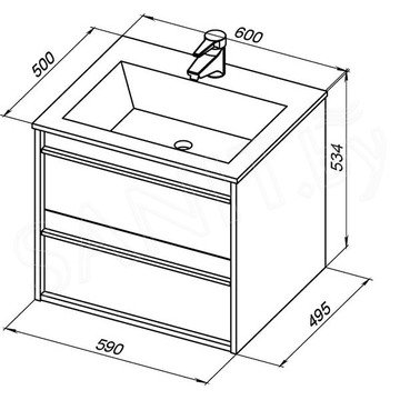 Комплект мебели Aquanet Lino 60 / 70 / 80 / 90 дуб веллингтон