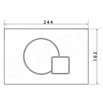 Кнопка для инсталляции Caprigo Shape ABS SA005-crm