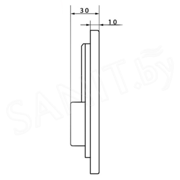 Кнопка для инсталляции Caprigo Shape ABS SA005-crm