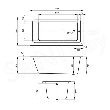 Акриловая ванна Wellsee FreeDom 231101000 / 231102000 / 231103000