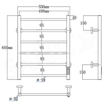 Полотенцесушитель Roxen Caspia 11070-5365B электрический