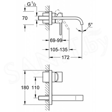 Смеситель встраиваемый Grohe Allure 19309000