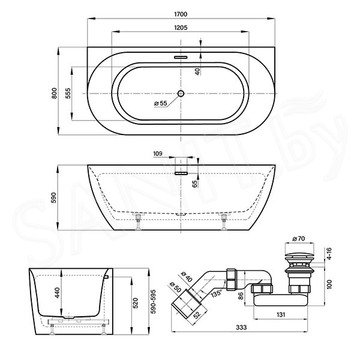 Акриловая ванна Wellsee Belle Spa 3.0 235901002