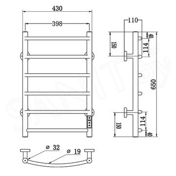 Полотенцесушитель Roxen Santi 11030-4365B электрический