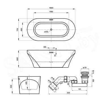 Акриловая ванна Wellsee Croquis 230301002